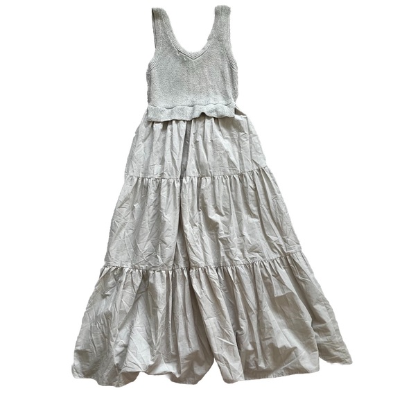 BY THE RIVER NWT Knit Top Tiered Midi Dress Medium Lagenlook Cottagecore Boho - Picture 2 of 8